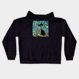 Surreal Curious Cat Kids Hoodie